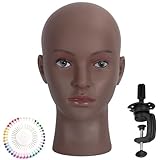 simnient Bald Mannequin Head for Wigs Making, Styling, Makeup Training, Professional Cosmetology Display, Hat Helmet Glasses Display Head Model with Free Clamp Stand