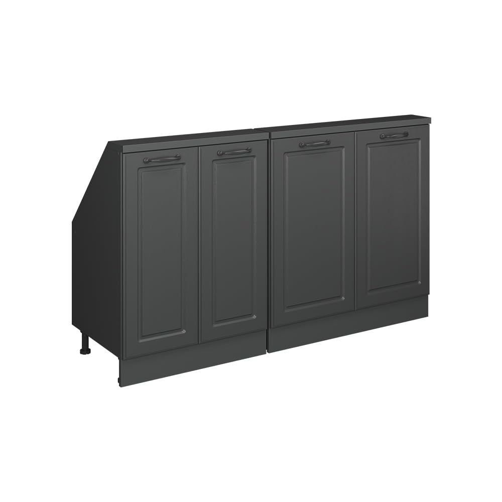 Vicco Ensembles de Meuble de Rangement sous Pente Rion, Anthracite Campagne/Anthracite, L140 x P46 cm Lot de 2, Gain de Place pour Les pièces mansardées