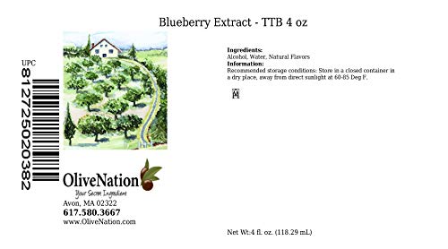 Olivenation Blueberry Extract For Brewing And Baking, Ttb-Approved Natural Flavoring For Baked Goods, Beverages, Non-Gmo, Gluten-Free, Kosher, Vegan - 4 Ounces #TOP1