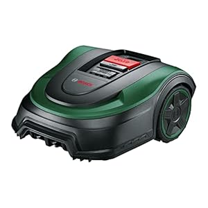 Bosch Home and Garden Indego S+ 500 robotmaaier (met 18V-batterij en app-functie, inclusief laadstation, maaibreedte 19 cm, voor gazons tot 500 m², in doos), zwart, groen