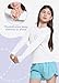 baleaf Girl's Rash Guard Swim Shirts Sun Shirt UV Long Sleeve Tops Quick Dry Lightweight UPF 50+ Clothing White XL