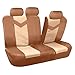 FH Group PU021BEIGETAN-COMBO Seat Cover (Premium Synthetic Leather with Accessories Combo Set Airbag Compatible Beige/Tan)