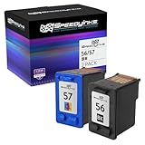 Speedy Ink Remanufactured Ink Cartridge Replacements for HP 56/57 (1 Black, 1 Color, 2 Pack) Compatible w HP 450 450cbi 450wbt 5550 5650 5850w 9670 9680 4110xi 4215v 5510 5510v 6110 and More