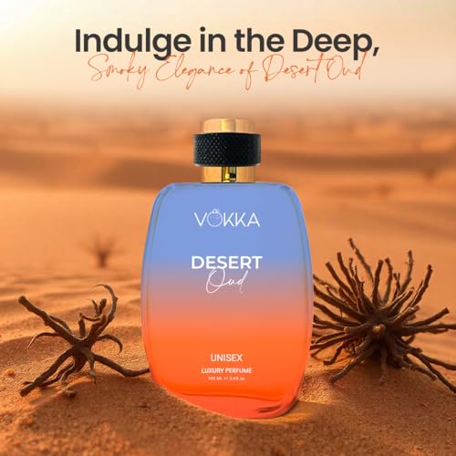 Vokka Desert Oud 100ml Perfume | Unisex Luxury Long Lasting Arabian Perfume For Men And Women | Arabic Woody Scent Eau De Parfum | EDP Fragrance for Gift | Notes: Spicy Agarwood Ambery
