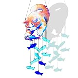 NYUWOAURC Glass Wind Chimes,Stained Glass Window Hangings Sun Catcher for Outdoor, Home&Garden Decor,House Warming Birthday Gifts for Women,Mom Unisex