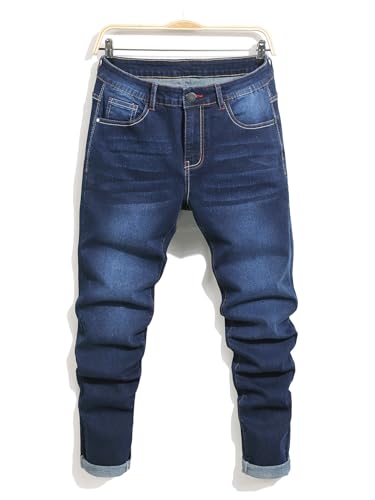 Verdusa Men's Skinny Jeans Straight Leg Casual Stretchy Denim Pants with Pockets3