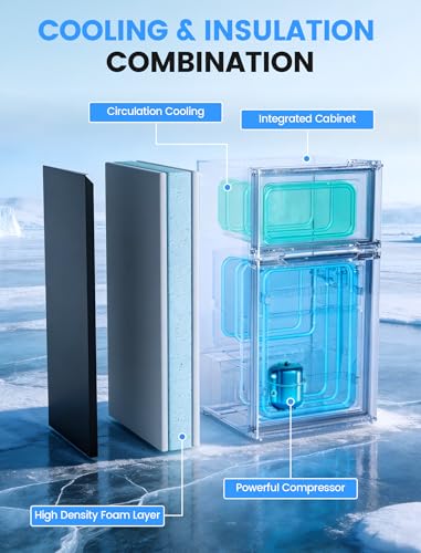 Image of COWSAR 2.5 Cu.Ft Mini Compact Refrigerator with Freezer, Double Reversible Door with 2 Removable Shelves, Commercial Drink Fridge for Bedroom, Office, Kitchen, Dorm, Black