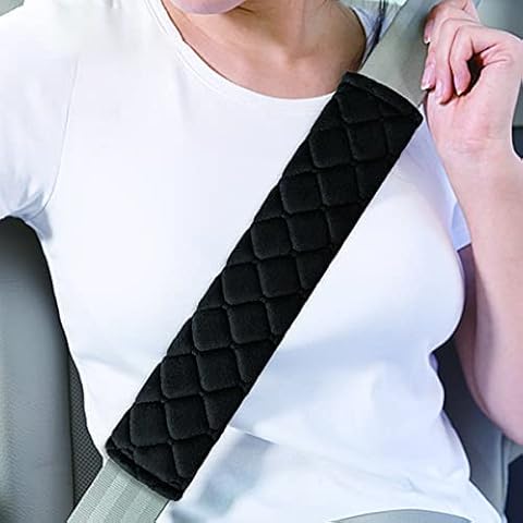Seat Belt Pads, Lookka Comfort Car Harness Pads with Hook and Loop, Travel Cushion Car Seat Belt Cover (2 Pack) Cover