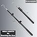Bytcew Extendable Attic Pull Down Hook, Ladder Door Stairs Puller System Kit Rod Pole, Replacement for Ropes Cord String with Stainless Steel Ring Handle