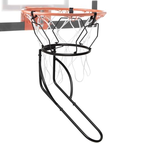 RYNQAVOA Basketball Return Attachment - All-Metal Rebound System Fits Most Standard Hoops, Not for Breakaway or Double Rims, Easy Setup for Indoor & Outdoor Solo Practice