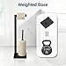 Miyili Matte Black Freestanding Toilet Paper Holder, Paper Towel Dispenser Storage Organizer for Bathroom Square Style, F03B2