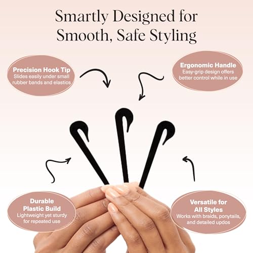 Kitsch Hair Tie Cutter - Easy To Use, Pain Free, Elastic Hair Tie Cutter Tool for Girls & Toddlers, Black, 3pc - Image 5