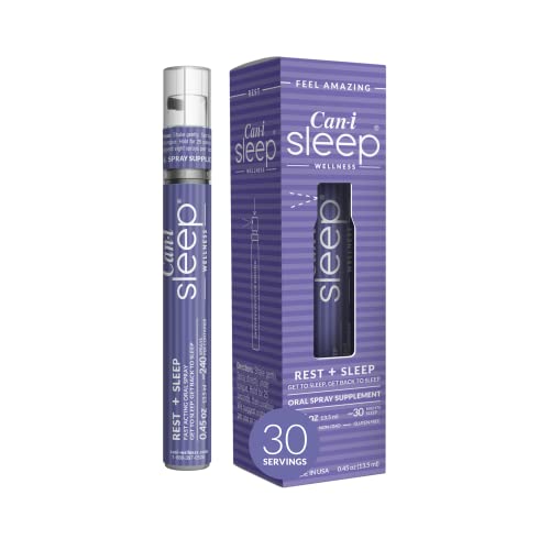 Sleep + Rest Can-i Sleep Fast Acting Melatonin, Valerian Root, 5-HTP, GABA Oral Spray (30 Servings), MultiVitamin Supplement, Natural Sleep Support, Advanced Formula