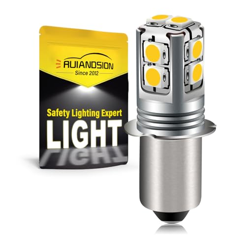Ruiandsion P13.5S Basis LED Lampe 6-40 Volt Upgrade LED Taschenlampe 4300K...