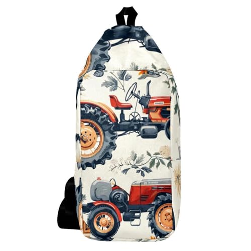 Sac à dos bandoulière tracteurs et fruits multicolore 16x36cm