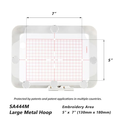 Image of Sew Tech Magnetic Embroidery Hoop for Brother PE800 PE900 SE1900 PE770 SE2000 SE2100DI NS1250E NS2750D NS2850D PE780D PE750D PE700 PE700II Innov-is 1250 1200 PC-8500 Embroidery Machine (5 inchx7 inch, SA444M)