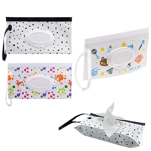 Dispensador de Toallitas,3PCS Dispensador Toallitas Bebe,Bolsa Toallitas Bebe Portátil,Bolsa para Toallitas,Bambebe Funda Humedas Toallitas Bebe,Viajes Bebe Mojado Tejido Caja,Wet Wipes Dispenser