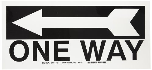 Panneau directionnel Brady One Way en polyester qualitatif de dimensions 16,5 x 35,6 cm