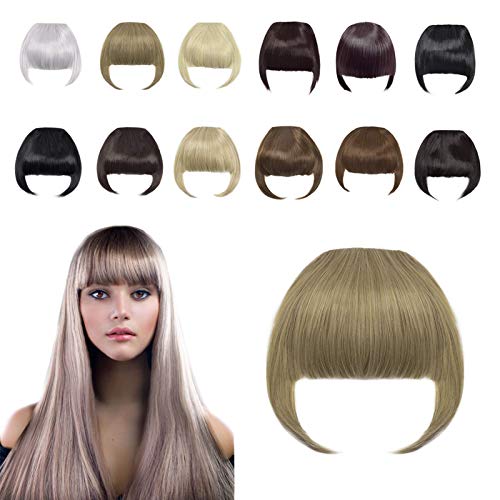 Clip in Bangs Fringe Hair Extensions with Temples Synthetic Fashion Hair-pieces Ash Blonde