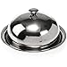 COM-FOUR® Piatto da portata con coperchio - piatto da portata con campana e piattino - piatto da portata per coprire e servire alimenti (2 pezzi - piatto + campana 24cm)
