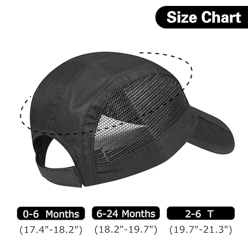 MaxNova 2 Pack Baby Baseball Cap UPF 50+ Foldable Adjustable Cute Embroidered Baseball Cap for Boys Girls 0-6 Years2