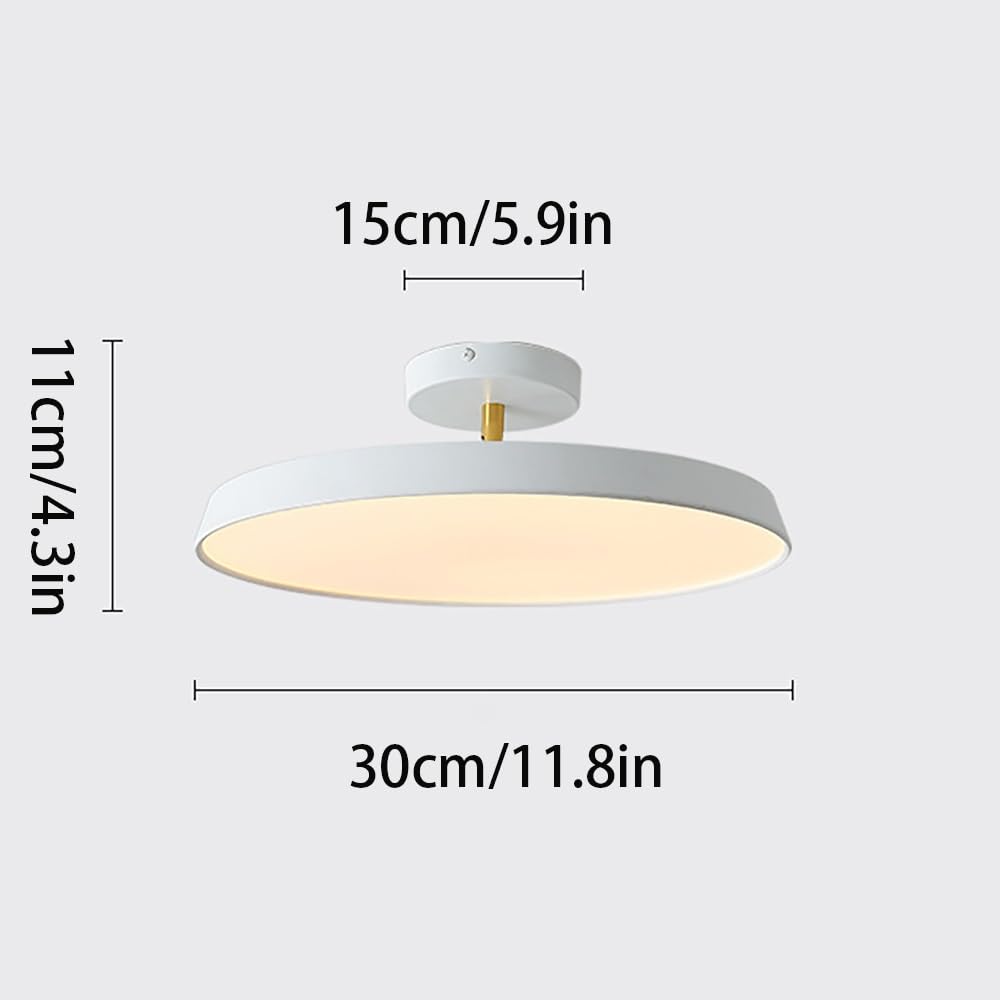 Nordic Aluminiowa Lampy Sufitowa Do Montażu Podtynkowego, Okrągła Oprawa Sufitowa LED Z Możliwością Przyciemniania Do Lamp Sufitowych Do Sypialni, Jadalni(White,30cm/11.8in)