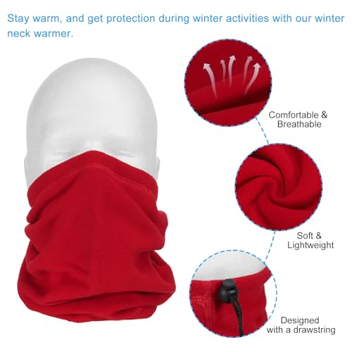PATIKIL Winter Neck Warmer, Drawstring Warm Face Covering Windproof Neck Gaiters4