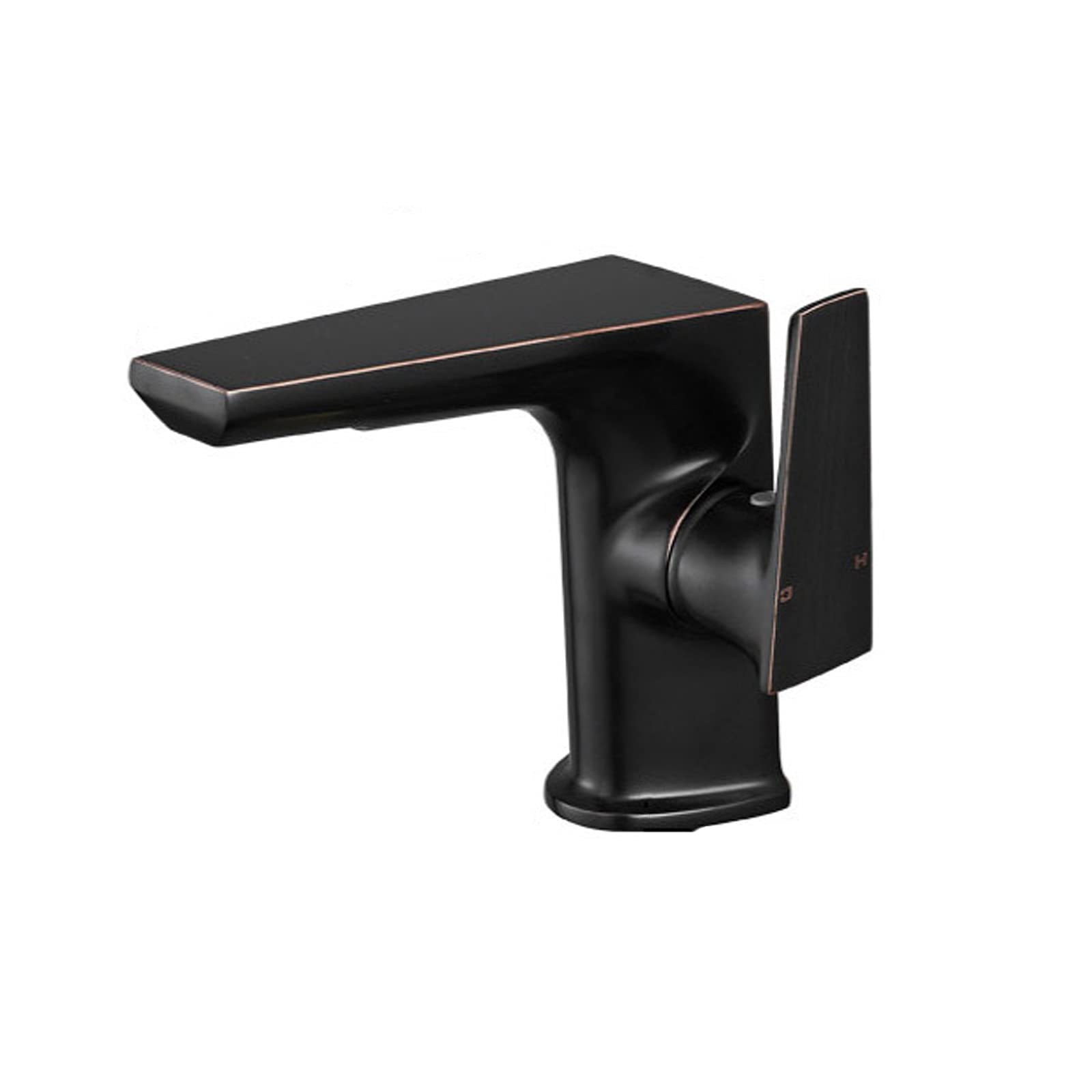 Grifo para Lavabo de baño, Grifo Mezclador para Lavabo de Agua fría y Caliente, Grifo para Fregadero de Recipiente de latón, Grifo Monomando para baño con Manguera de Entrada de Agua, Bronce Negro