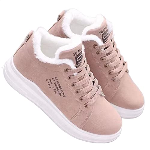 BELSAV Hiver en Plein air Femmes Chaussures Chaud Fourrure en Peluche Dame Chaussures décontractées à Lacets Baskets Plate-Forme Bottes de Neige (Color : A, Size : 39 EU)