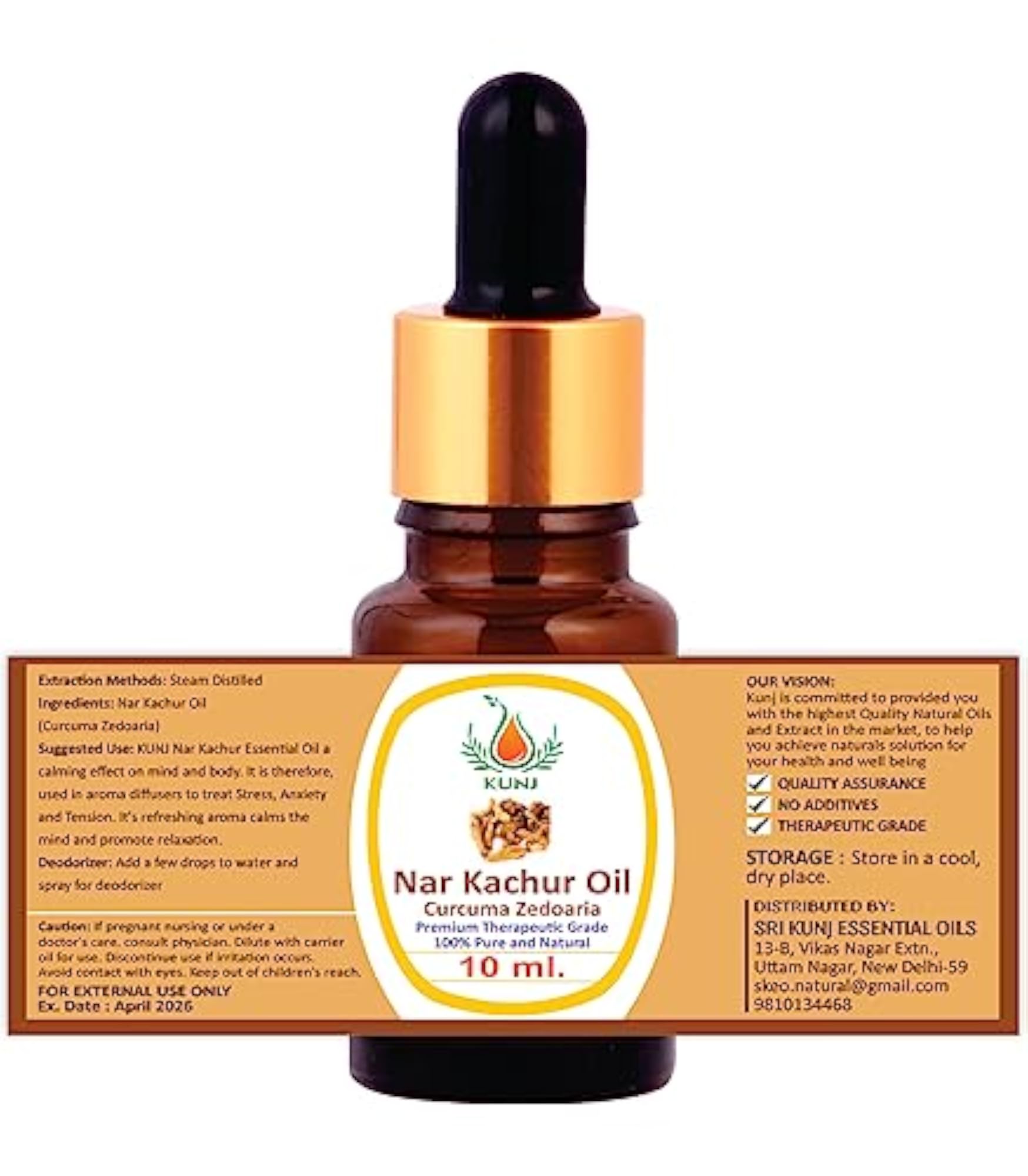 KUNJ Nar Kachur Essential Oil, 10ML