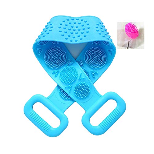 YQWQWE Silicone Bathing Body Scrubber Unisex Bathtub Rear Scrub Exfoliating Brush Easy to clean, retractable, environmentally friendly and durable 28 inches