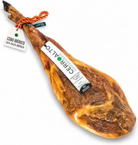 CERROALTO | Jamón de Cebo Ibérico 50% Raza Ibérica | 7-8 kg | Pieza entera, origen Córdoba, ideal para Navidad y celebraciones