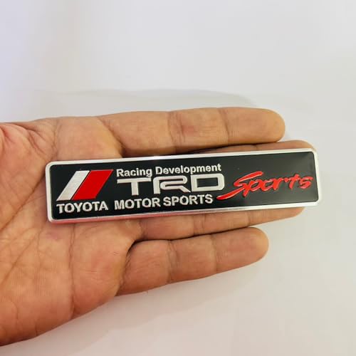 Image of Emblems for Car & Bike Metal Lo.go and Grill Me.tal Lo.go, Auto Accessories for Car Emblem 3D Badge Auto Racing Sport Sticker Grand Tourer Decal. (Black TRD Sports Slim Sticker)