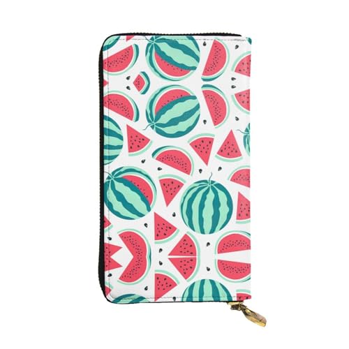 Portefeuille pastèque en cuir pour femme grande pochette de soirée noire au style fruité