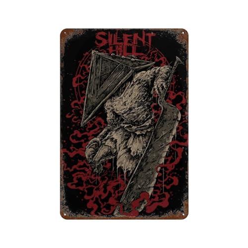 UWASCISF Silent Hill Pyramid Head IllustratioWall Decor Art Metal Tin Poster Modern Bar Decorations30x20cm