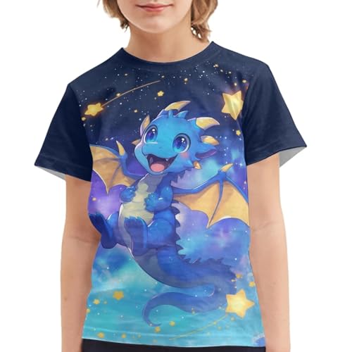Image of Kids Graphic T-Shirt Boys Girls Novelty Tees Top Short Sleeve Shirts Summer Blouses 3-16