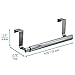 mDesign Over-the-Cabinet Expandable Kitchen Dish Towel Bar Holder - Black/Chrome