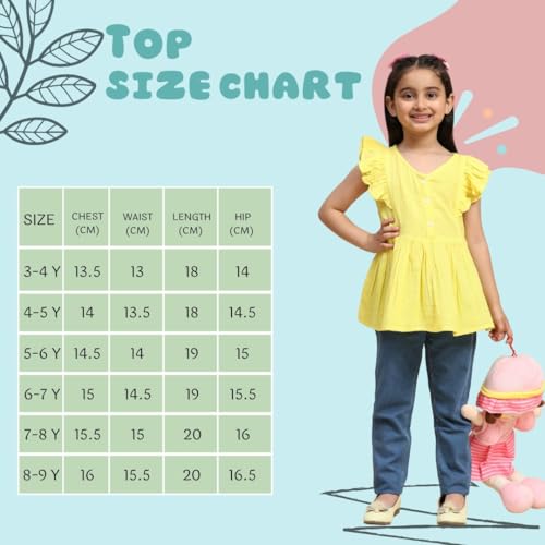 Image of Maaesa Girls Sky Blue Tie & Dye Rayon A-Line Top | Short Sleeves | Mandarin Collar Neck | Lightweight & Breathable | Casual