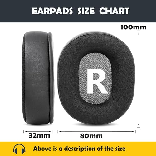 Almohadillas de repuesto para auriculares compatibles con KVIDIO WH201A, con tela transpirable y espuma de alta densidad miniatura 5