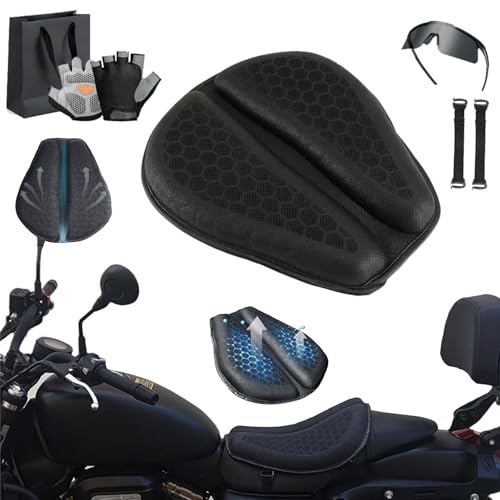 Shake Rider Cushion - Motorcycle Gel Seat Pad 3D-Honeycomb Shock Absorption Not Stuffy Protecting Sensitive Areas Relief No More Tailbone Soreness Ride 3X Longer Discomfort on Long Rides (1Pcs)
