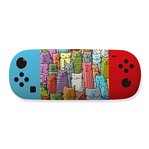 Étui de rangement pour lunettes de jeu chat souriant : boîtier rigide anti-lumière bleue
