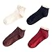 Produktbild 4 Paare Spitze Frilly Ruffle Socken Niedliche Stil Baumwolle Atmungsaktive Frühling Sommer Kurze beiläufige Knöchelsocke (Color : Set 6, Size : One Size)