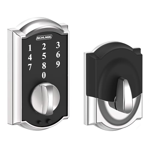 Schlage Touch Electronic Deadbolt Lock with Camelot Trim, Bright Chrome