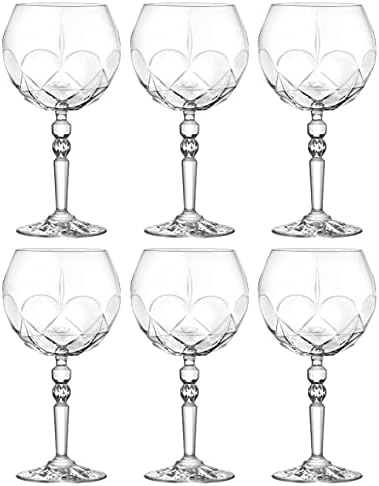Barski Gin Tonic Glass - Wine Glass - Cocktail - Coupe - Goblet Glass - Set of 6 Crystal Glasses - Glass - Beautifully Designed Goblets - Each Glass is 19.4 oz Made in Europe