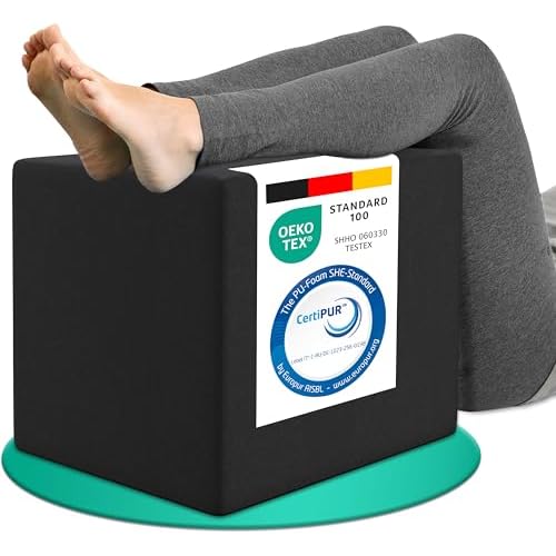 ELONEO Bandscheibenwürfel, Stufenlagerungswürfel zur Stufenlagerung, Stufenbett mit Bezug, Fitness Würfel, Schaumstoff, 40 x 50 x 50 cm