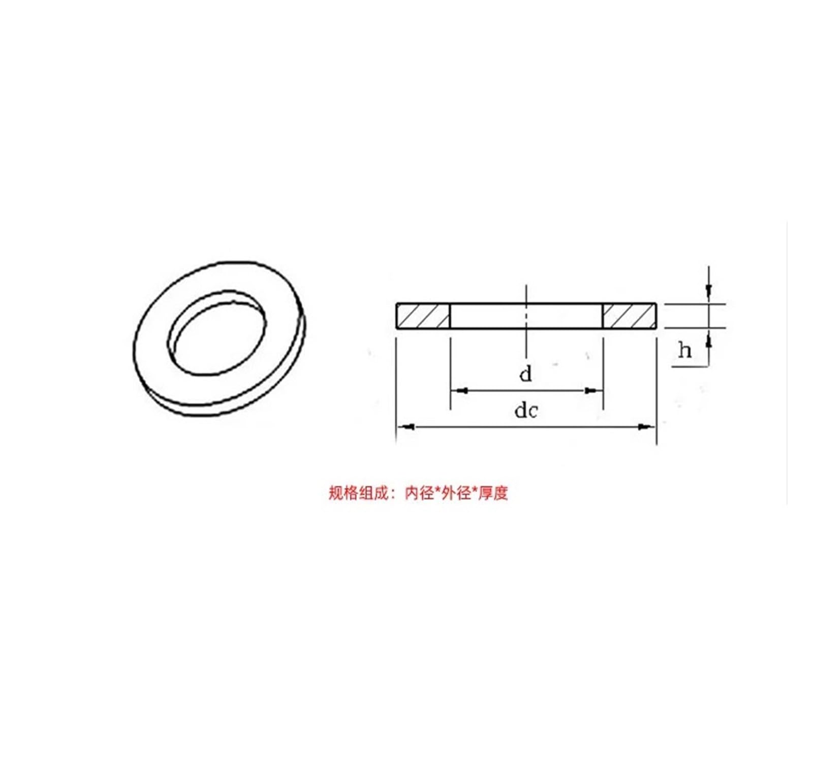 Confezione da 10 rondelle piane M30-M60 in acciaio inox ultrasottili(30x42x1)