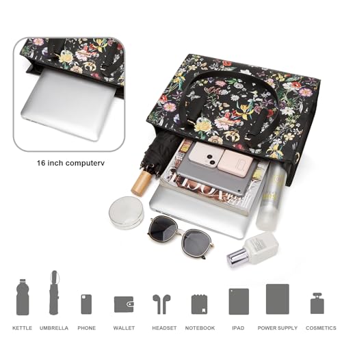 Image of Women Fashion Synthetic Leather Handbags Tote Bag Shoulder Bag Top Handle Satchel Purse Set