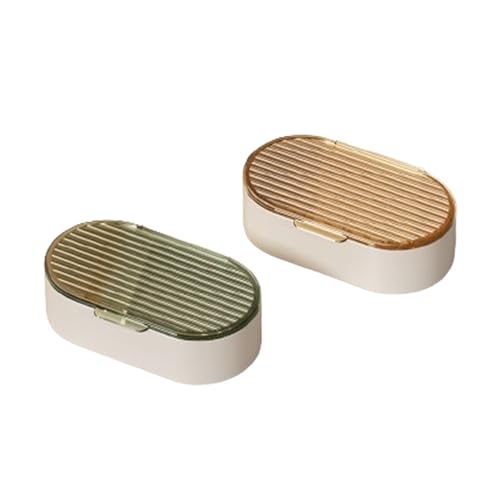 Eabdice 2 Piezas Caja Jabón Doble Capa con Tapa, Jabonera con Tapa, Plástico Caja de Jabón Portátil Soporte para Jabones para Baño Ducha Viaje al Aire Libre