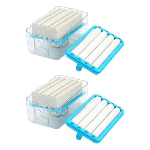 Image of Easy Cloth Plastic Washing Soap Roller Dispenser Case with Lid, Leakproof Laundry Soap Holder, Easy Press Soap Box, Durable Soap Saver for Clothes Washing, Home & Travel, Pack of 2