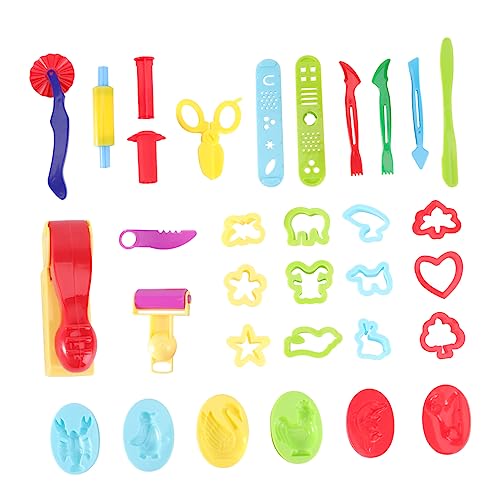 Operitacx 31Pcs DIY Clay Molds for Plasticine Tools for Imaginative Play Moulds for Creative Fun Birthday Present Random Color